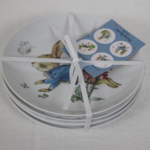 BEATRIX POTTER PETER RABBIT EASTER 4 ASSORTED APPETIZER PLATES - S/4 - NEW #D - Picture 8 of 8